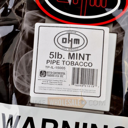 OHM Mint Pipe Tobacco Pack 5 Lb. Pack