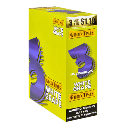 Good Times Cigarillos 15 Packs of 3 Pre-Priced $1.19 White Grape