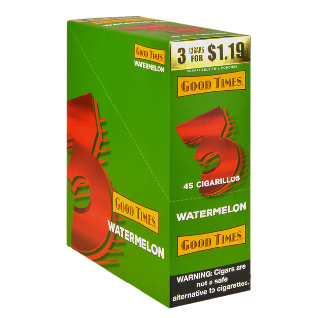 Good Times Cigarillos 15 Packs of 3 Pre-Priced $1.19 Watermelon