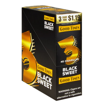 Good Times Cigarillos 15 Packs of 3 Pre-Priced $1.19 Black Sweet