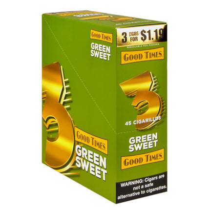 Good Times Cigarillos 15 Packs of 3 Pre-Priced $1.19 Green Sweet