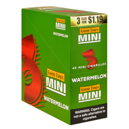 Good Times Mini Cigarillos 15 Packs of 3 Pre-Priced $1.19 Watermelon