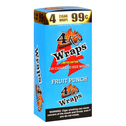 4 Kings Fruit Punch Wraps 99c Pre-Priced 30 Pouches of 4