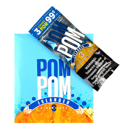 Pom Pom Cigarillos 99 Cent Pre Priced 15 Packs of 3 Cigars Islander