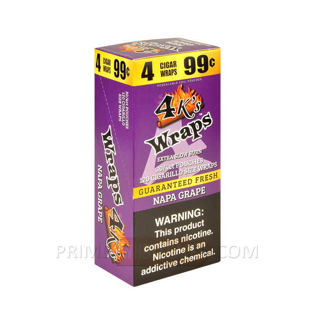 4 Kings Grape Wraps 99c Pre-Priced 30 Pouches of 4
