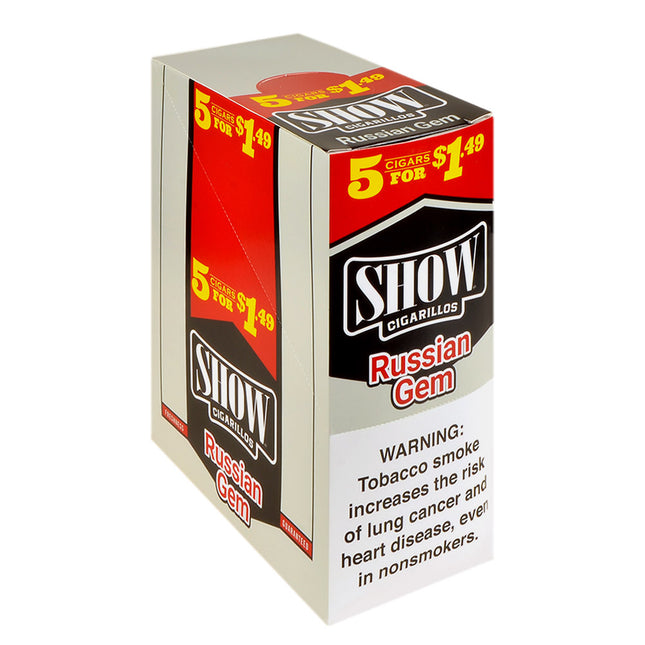 Show Cigarillos Russian Gem 1.49 Pre-Priced 15 Packs of 5