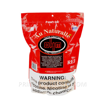 OHM Au Naturalle Red (Full Flavor) Pipe Tobacco Pack 16 oz. Pack