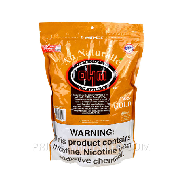OHM Au Naturalle Gold Pipe Tobacco 16 oz. Pack