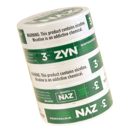 ZYN Nicotine Pouches 3mg 5 Cans of 15 Wintergreen