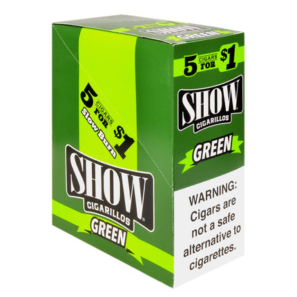 Show Cigarillos Green Pre Priced 15 Packs of 5