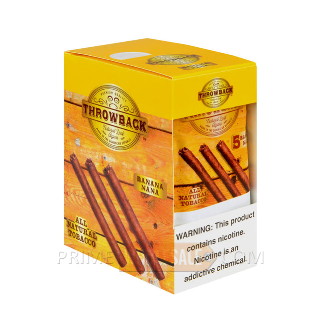Throwback Banana Nana Natural Leaf Cigars 8 Packs of 5