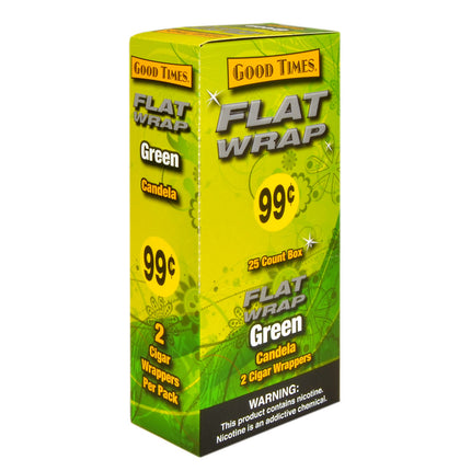 Good Times Flat Wraps 99c Pre-Priced 25 Packs of 2 Green