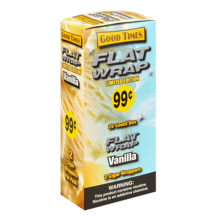 Good Times Flat Wraps 99c Pre-Priced 25 Packs of 2 Vanilla