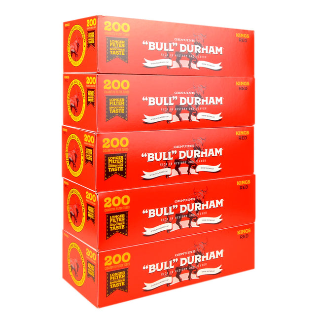 Bull Durham Filter Tubes King Size Full Flavor 5 Cartons of 200