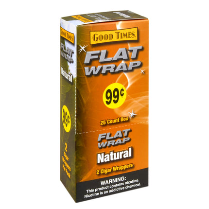 Good Times Flat Wraps 99c Pre-Priced 25 Packs of 2 Natural