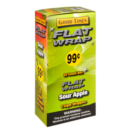 Good Times Flat Wraps 99c Pre-Priced 25 Packs of 2 Sour Apple