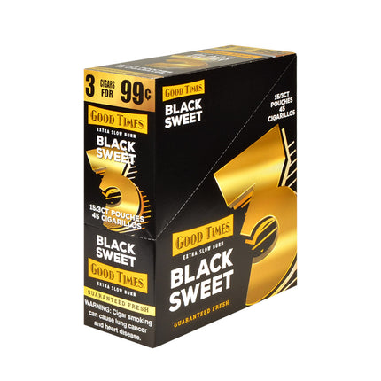 Good Times Cigarillos Black 3 for 99 Cents Pre Priced 15 Packs of 3