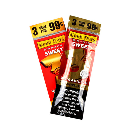 Good Times Cigarillos Sweet 3 for 99 Cents Pre Priced 15 Packs of 3