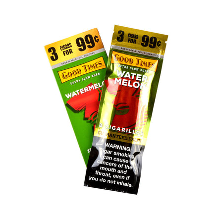 Good Times Cigarillos Watermelon 3 for 99 Cents Pre Priced 15 Packs of 3