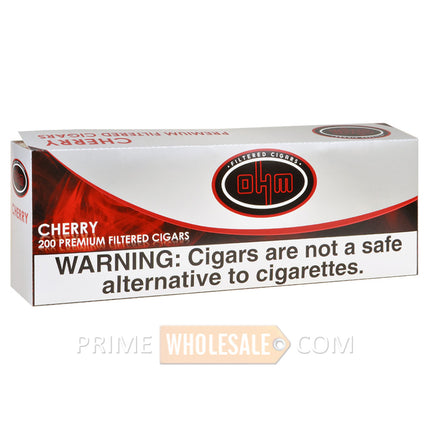 OHM Cherry Filtered Cigars 10 Packs of 20