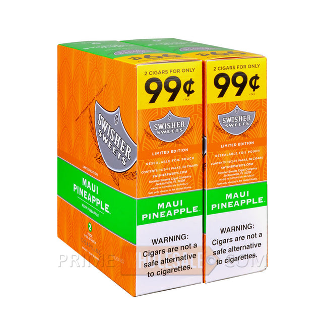 Swisher Sweets Maui Pineapple Cigarillos 99c Pre-Priced 30 Packs of 2