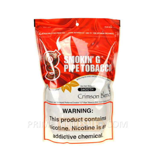 Smokin G Pipe Tobacco Smooth Crimson Blend 8 oz. Pack