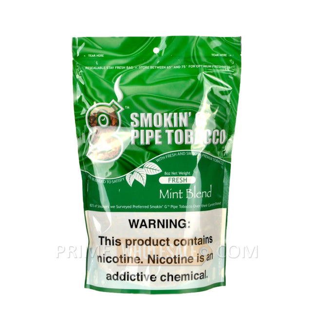 Smokin G Pipe Tobacco Fresh Mint Blend 8 oz. Pack