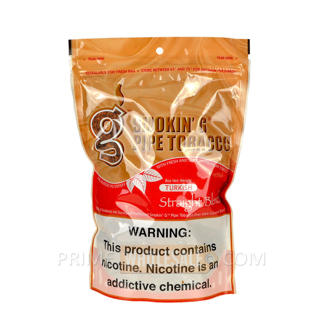 Smokin G Pipe Tobacco Turkish Straight Blend 8 oz. Pack