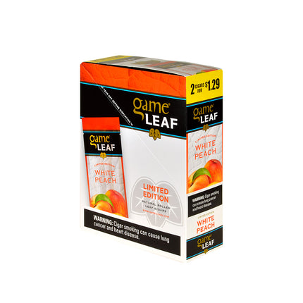 Game Leaf Cigarillos 1.29 Pre-Priced 15 Packs of 2 White Peach