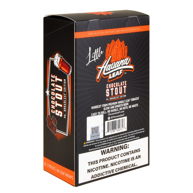 Havana Leaf Little Tobacco Wraps Chocolate Stout $1.99 Pre-Priced 20 Packs of 2