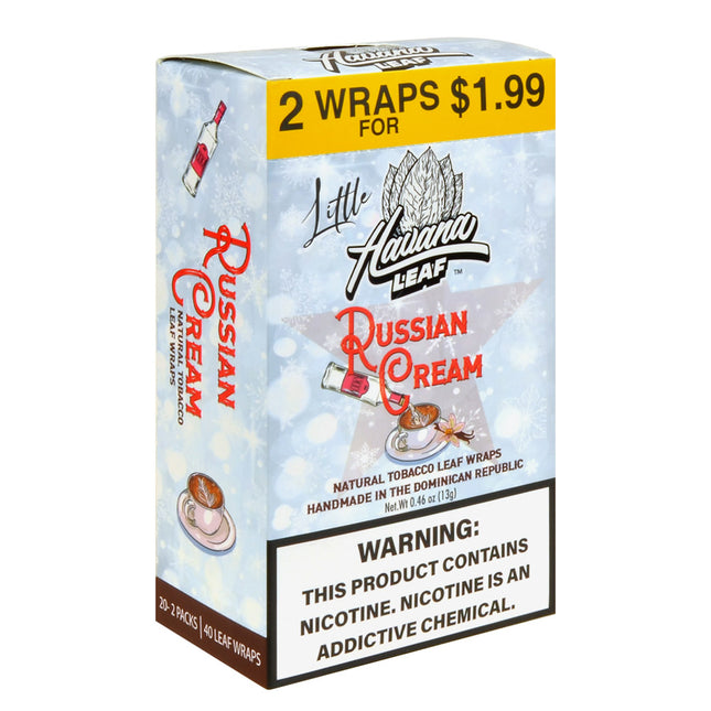 Havana Leaf Little Tobacco Wraps Russian Cream $1.99 Pre-Priced 20 Packs of 2