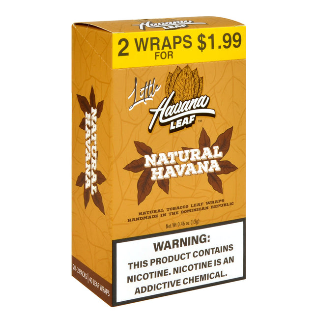 Havana Leaf Little Tobacco Wraps Natural Havana $1.99 Pre-Priced 20 Packs of 2