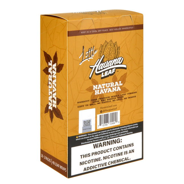 Havana Leaf Little Tobacco Wraps Natural Havana $1.99 Pre-Priced 20 Packs of 2