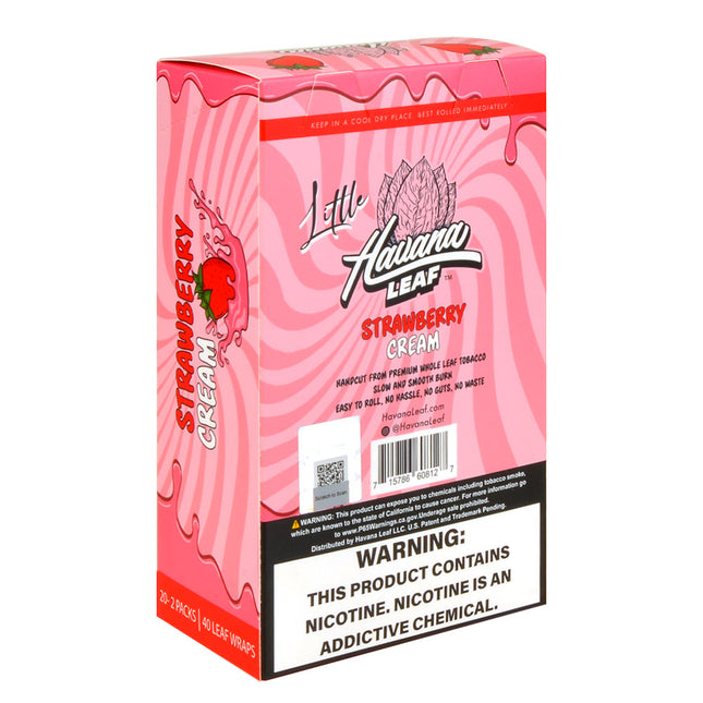 Havana Leaf Little Tobacco Wraps Strawberry Cream $1.99 Pre-Priced 20 Packs of 2