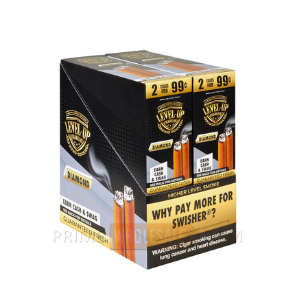 Good Times Level Up Cigars Diamond 2 for 99c Pre-Priced 30 Packs of 2