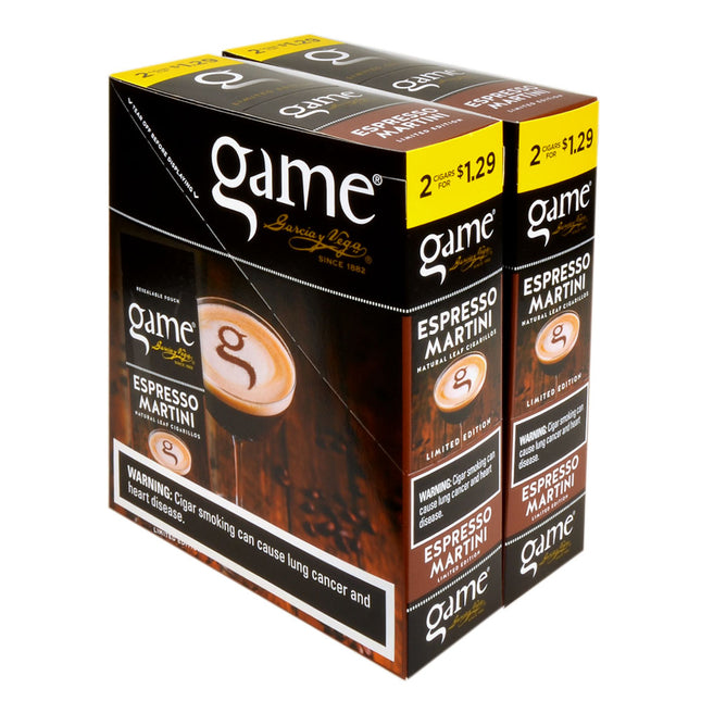 Game Cigarillos Foil Espresso Martini 2 for 1.29 Pre-Priced 30 Packs of 2