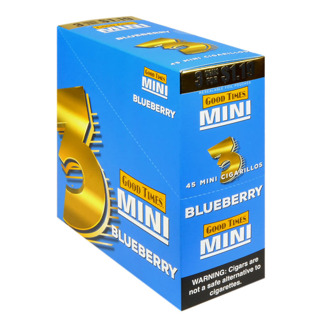 Good Times Mini Cigarillos 15 Packs of 3 Pre-Priced $1.19 Blueberry