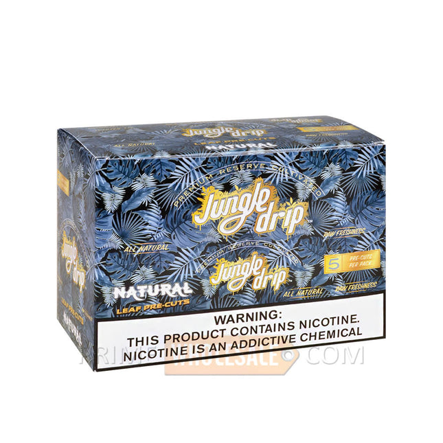 Jungle Drip Natural Pre-Cut Leaf Wraps 10 Pouches of 5