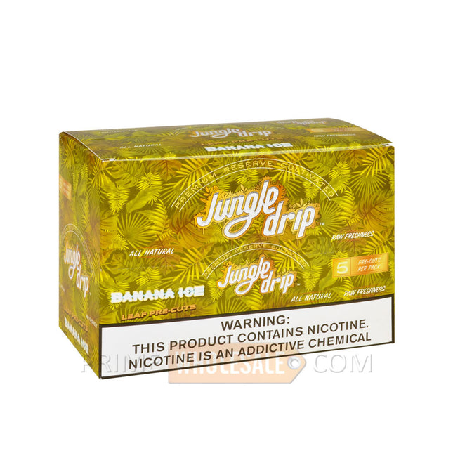 Jungle Drip Banana Ice Pre-Cut Leaf Wraps 10 Pouches of 5