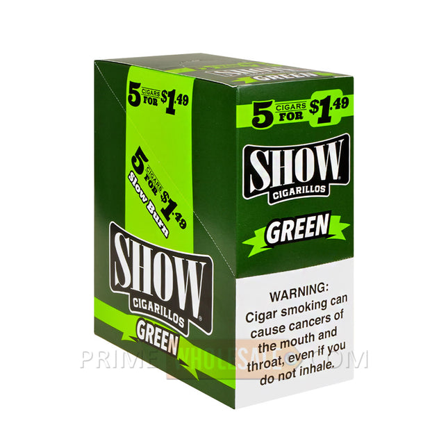 Show Cigarillos Green 1.49 Pre-Priced 15 Packs of 5