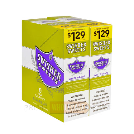 Swisher Sweets White Grape Cigarillos 2 for 1.29 Pre-Priced 30 Packs of 2