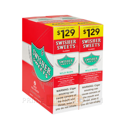 Swisher Sweets Wild Rush Cigarillos 2 for 1.29 Pre-Priced 30 Packs of 2