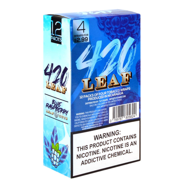 420 Leaf Wraps, 12x4 $2.99 Pre-Priced, Blue Raspberry