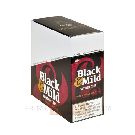 Middleton's Black & Mild Wood Tip Wine Cigars 10 Packs of 5