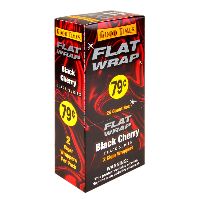 Good Times Flat Wraps 79c Pre-Priced 25 Packs of 2 Black Cherry