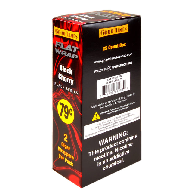 Good Times Flat Wraps 79c Pre-Priced 25 Packs of 2 Black Cherry
