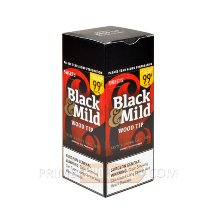 Middleton's Black & Mild Wood Tip Sweets 99c Pre-Priced Cigars Box of 25