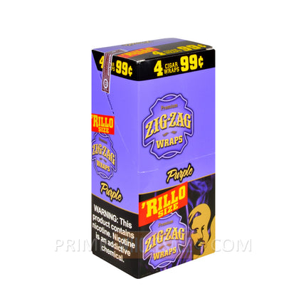 Zig Zag Rillo Size Cigar Wraps Purple 15 Packs of 4 Pre-Priced