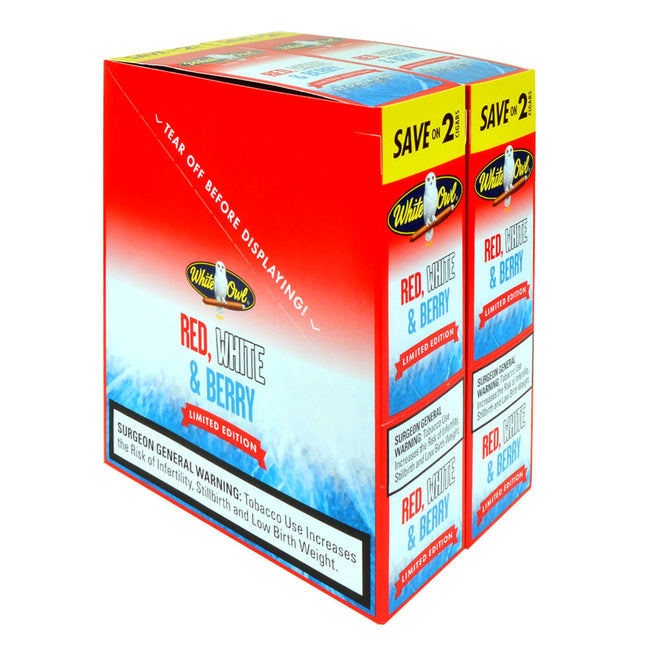 White Owl Cigarillos 30 Packs of 2 Cigars Red, White & Berry