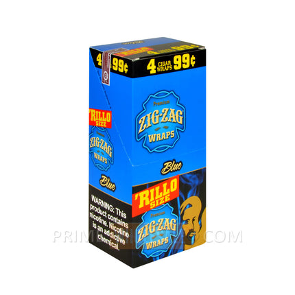 Zig Zag Rillo Size Cigar Wraps Blue 15 Packs of 4 Pre-Priced